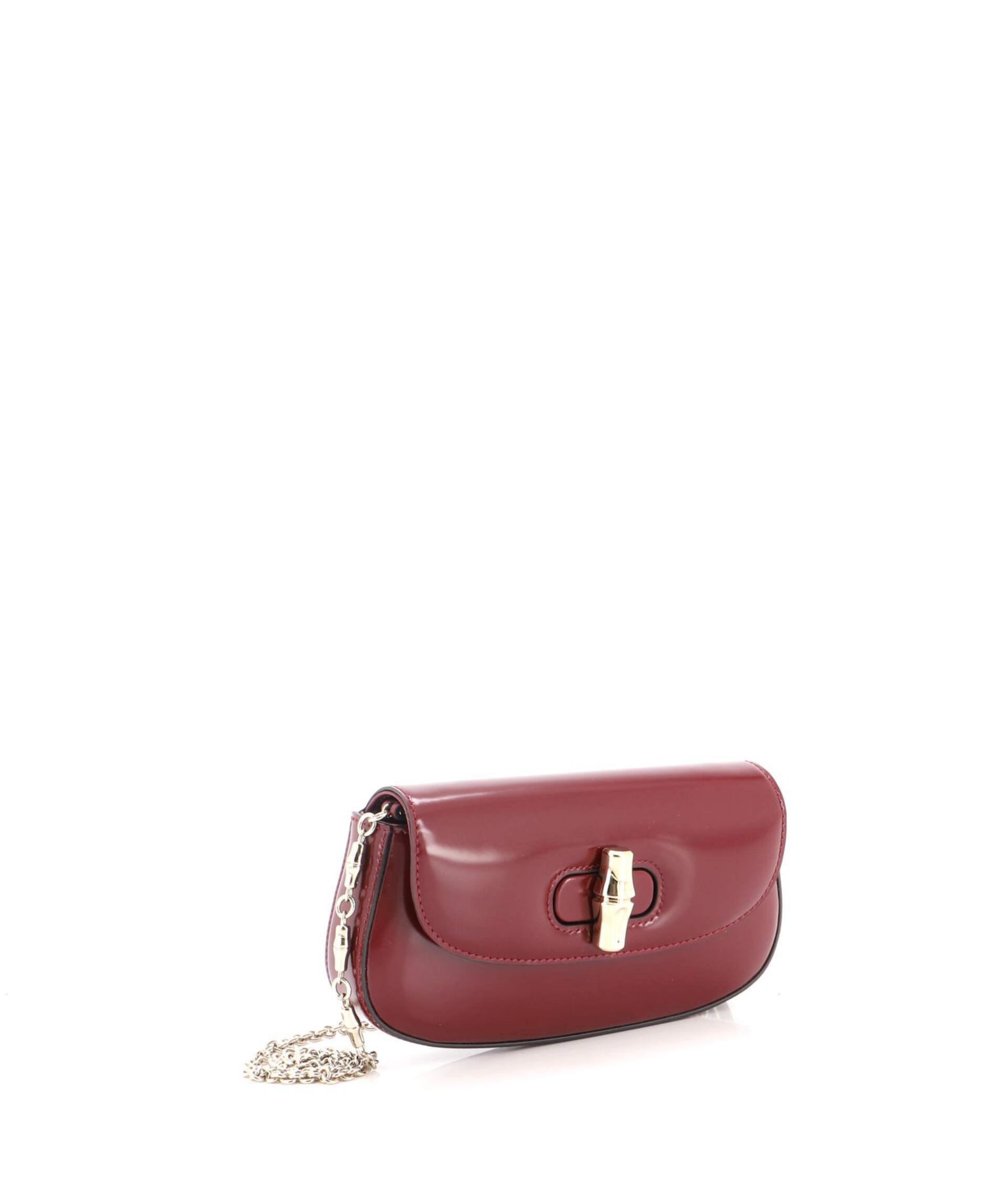 Small Bamboo Night Chain Clutch Leather