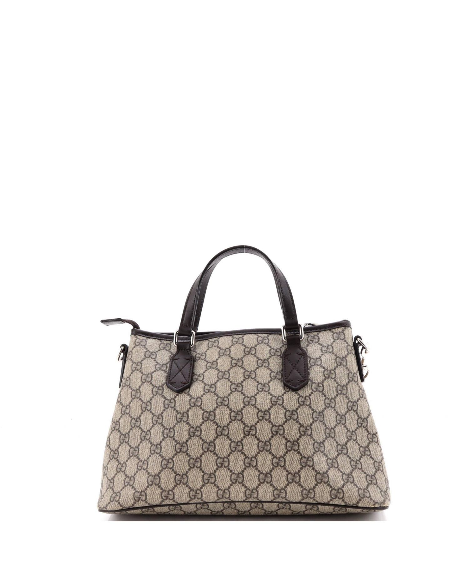 Small Convertible Zip Tote GG Coated Canvas with Leather