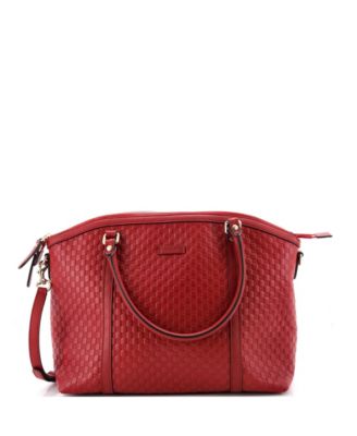 Medium Britt Convertible Dome Satchel Microguccissima Leather