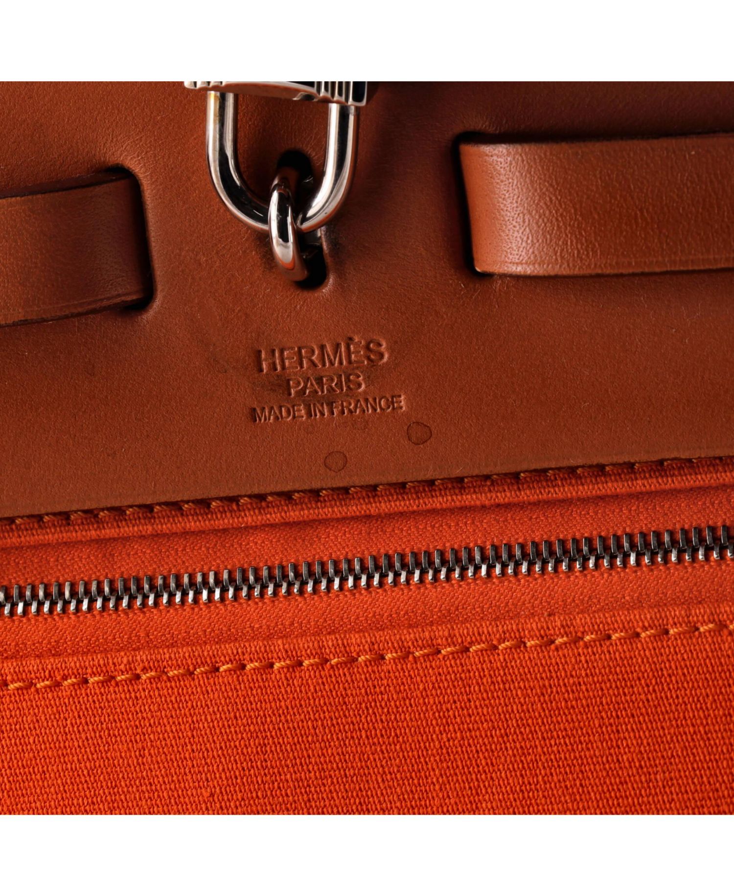 Pre-Owned Hermes 39 Herbag Zip Leather and Toile