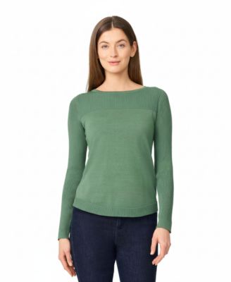 Women's Fine-Gauge Knit Boat Neck Long-Sleeve Sweater