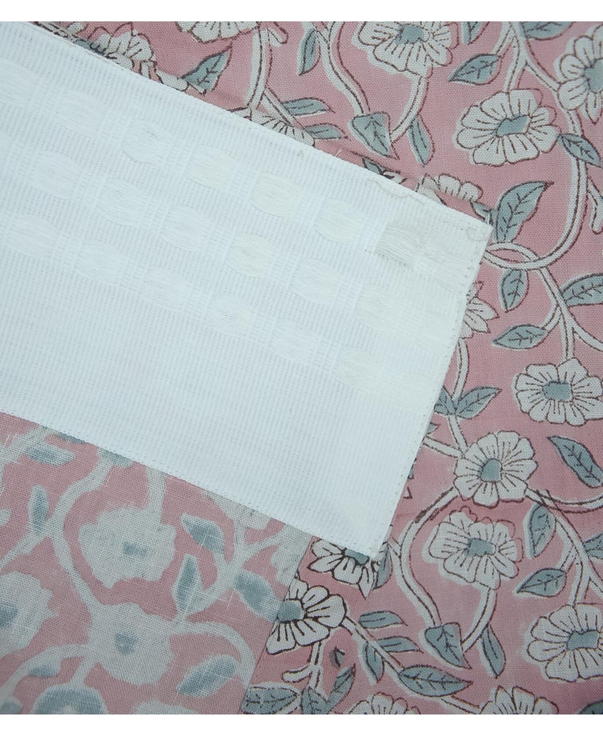 Fabdivine Haridwar Floral Block Print Viscose Linen Curtain