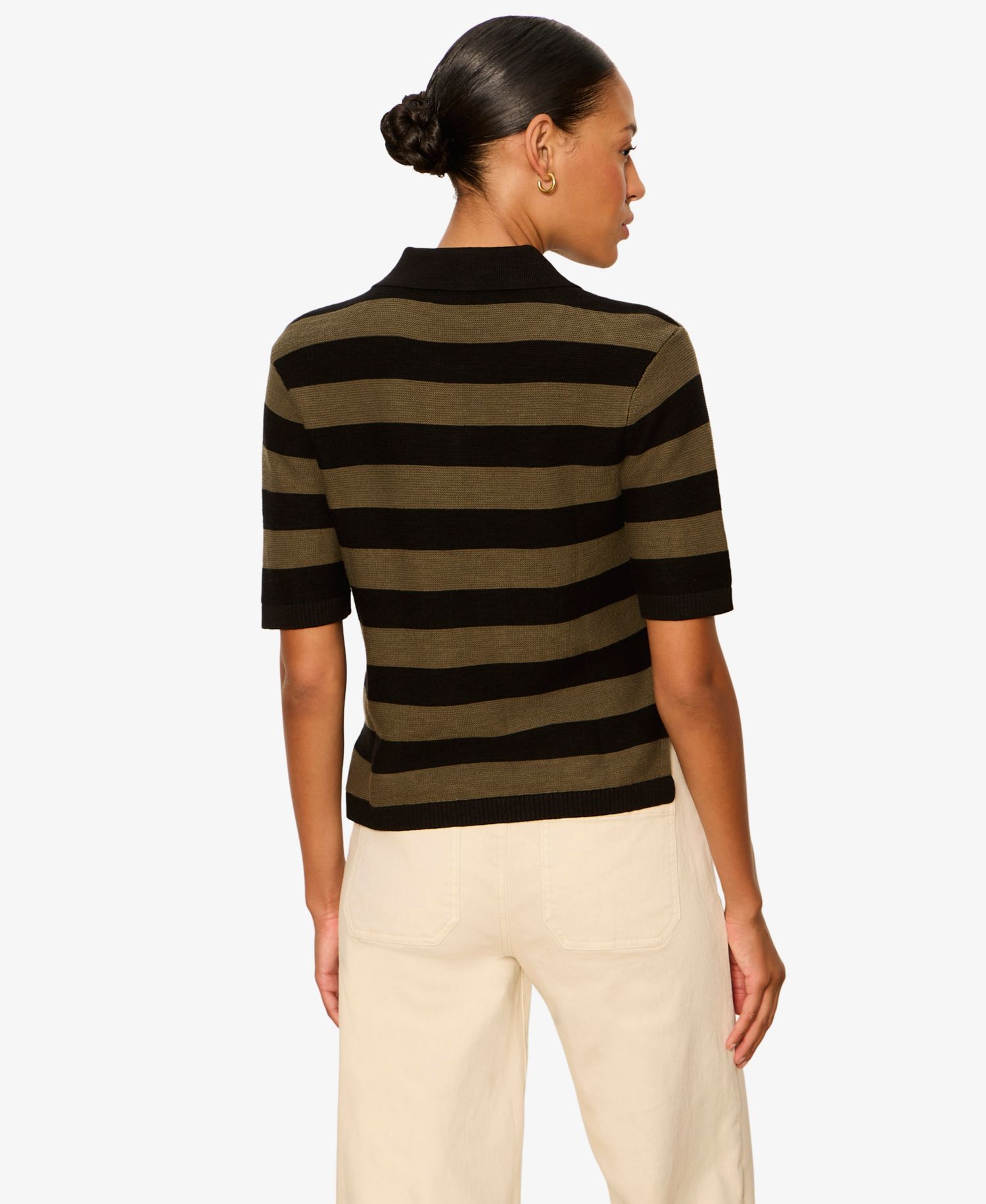 Women's For Keeps Short-Sleeve Striped Polo Sweater