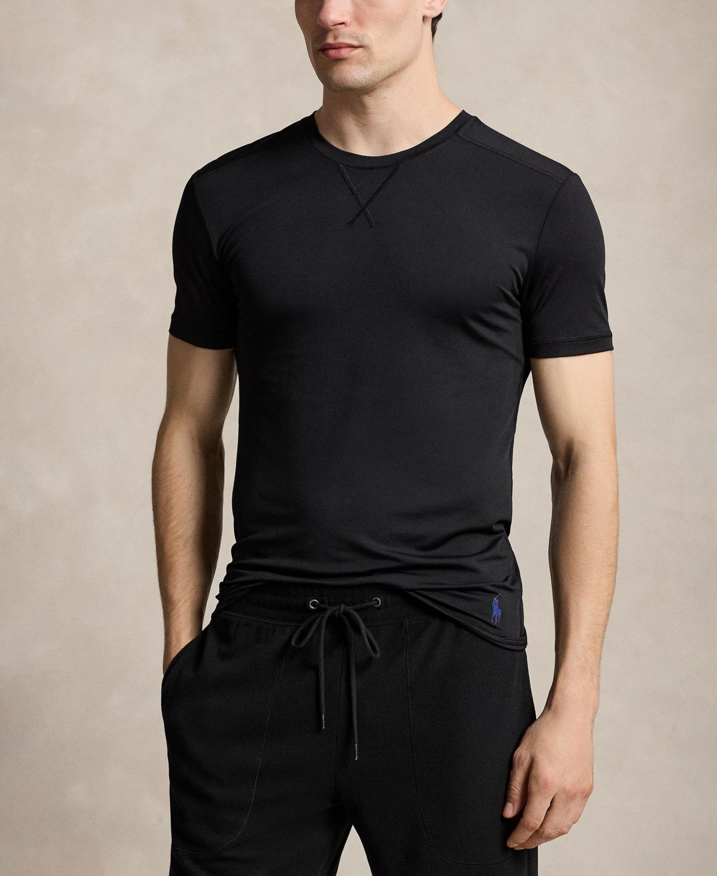 Мужские топы Polo Ralph Lauren Performance Sport Crewneck Undershirt, 3-Pack, цвет: Чёрный — фото 2