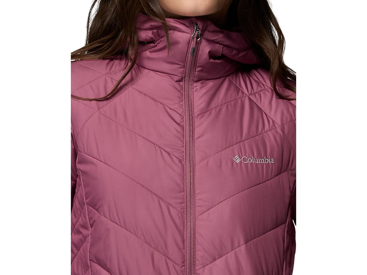 Женская куртка Columbia Heavenly Long Hooded Insulated Water-Resistant, цвет: Состаренный розовато-лиловый — фото 3