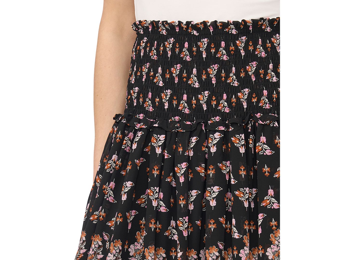 Женская юбка CeCe Smocked Waist A-Line Midi, цвет: Насыщенный чёрный — фото 2