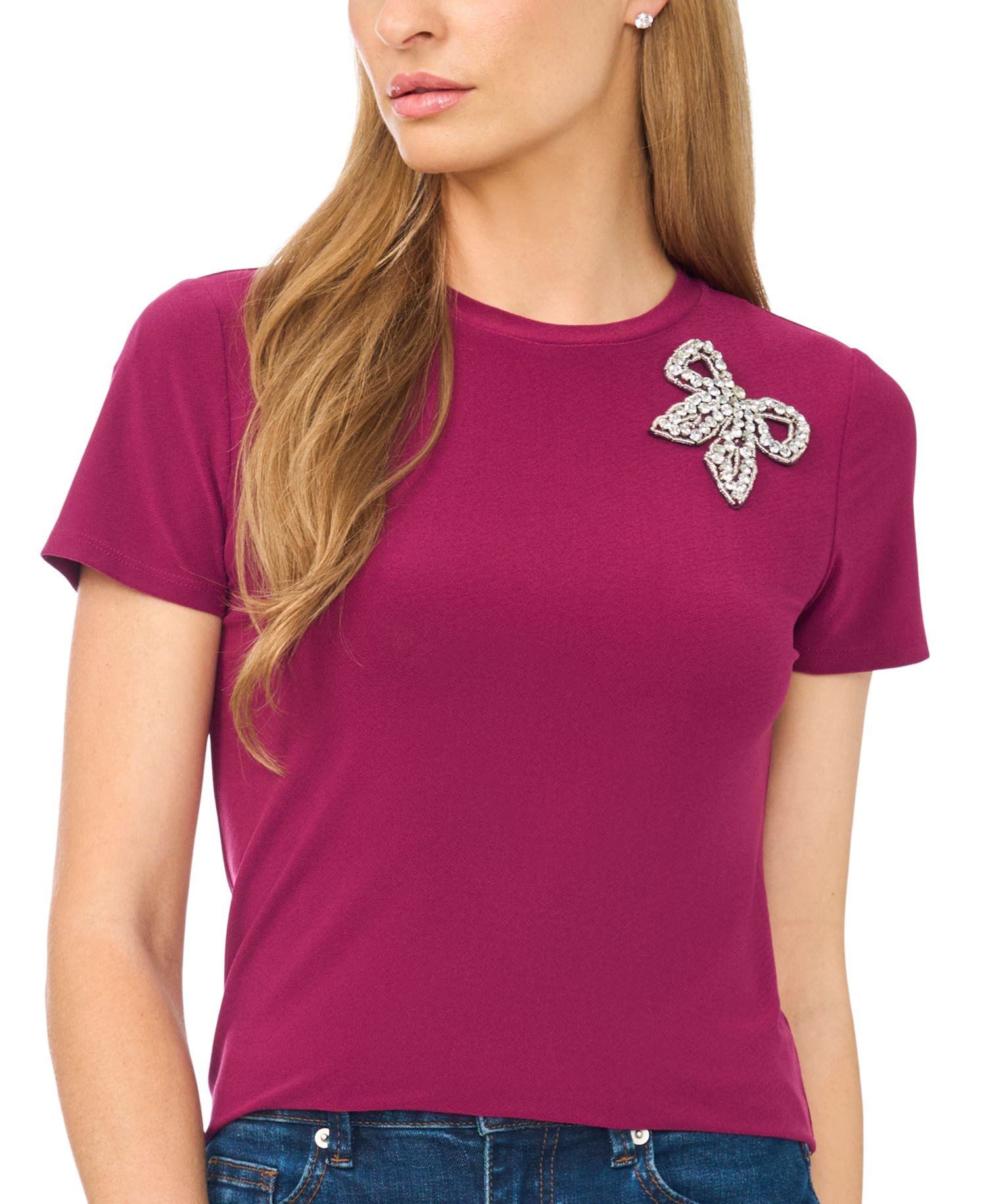Women's Embellished Bow T-Shirt