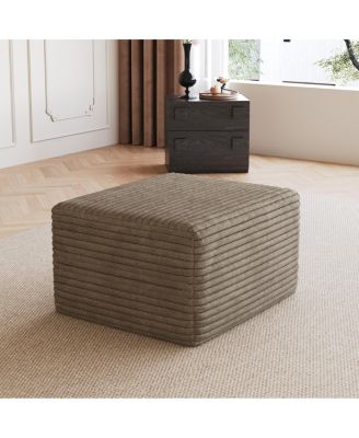  Sofa ottoman ,No Assembly Required,Camel(Plush Corduroy Fabric)