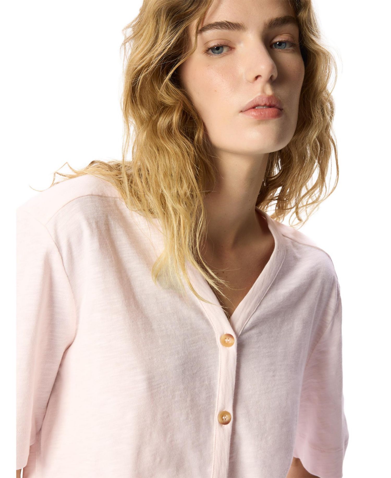 Women's Ella Cotton V-Neck Short-Sleeve Top