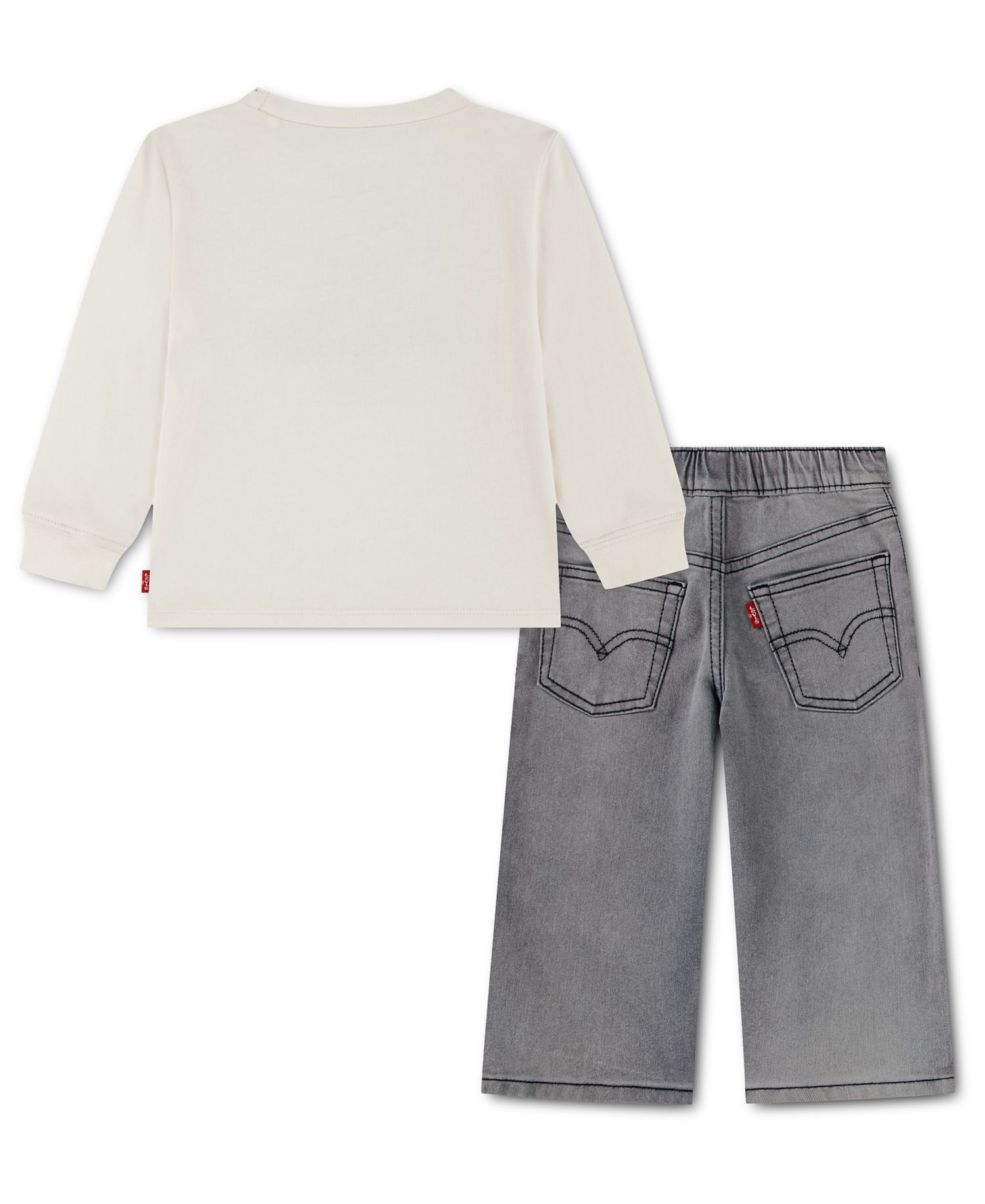 Baby Boys' Graphic Long-Sleeve Top and Wide-Leg Jeans, 2-Piece Set
