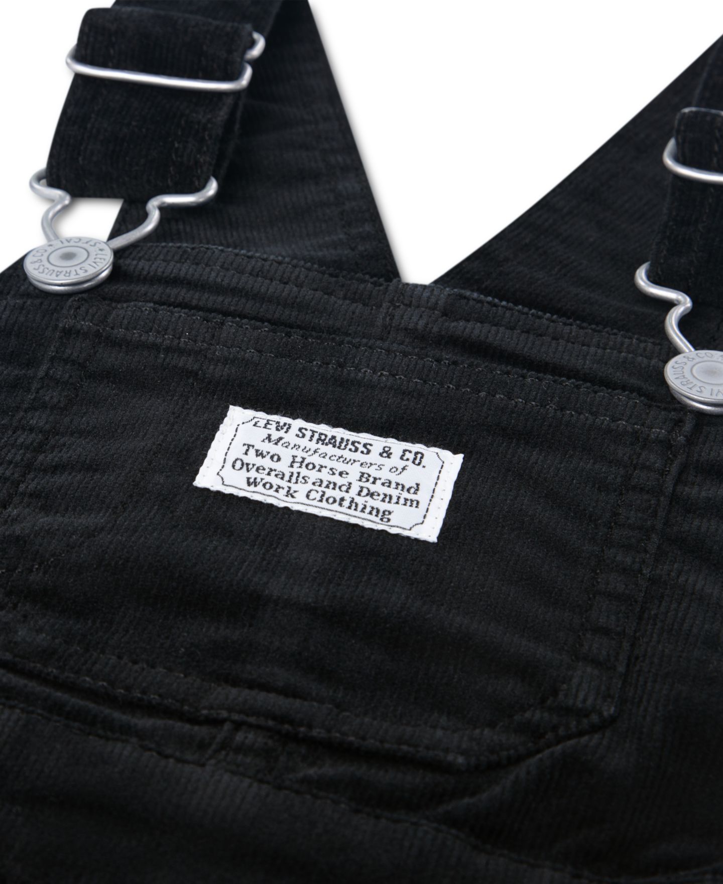 Комбинезон Levi's Corduroy Square Neck Overalls для мальчиков-малышей, цвет: Угольно-чёрный — фото 3