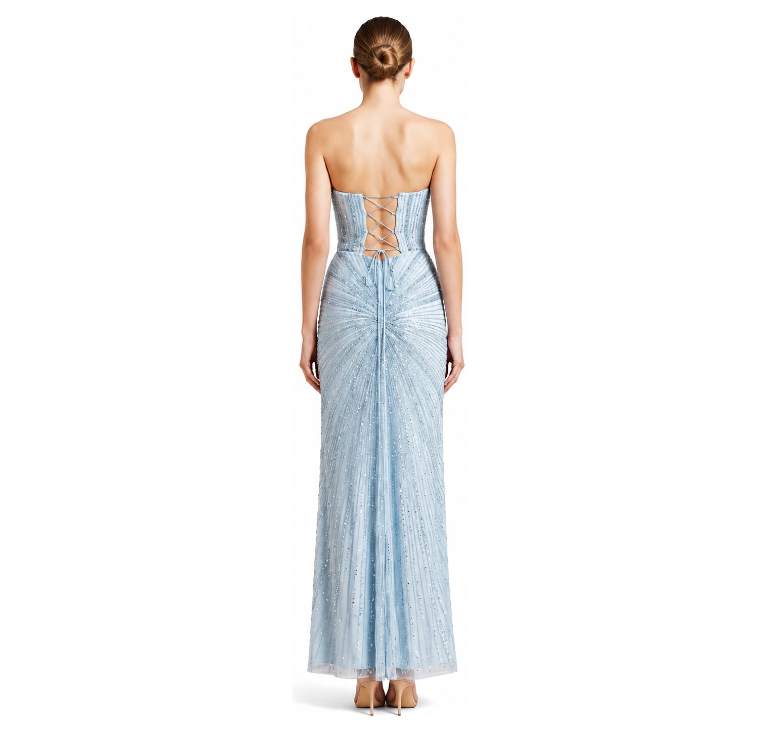 Plus Size Strapless Sweetheart Beaded Gown