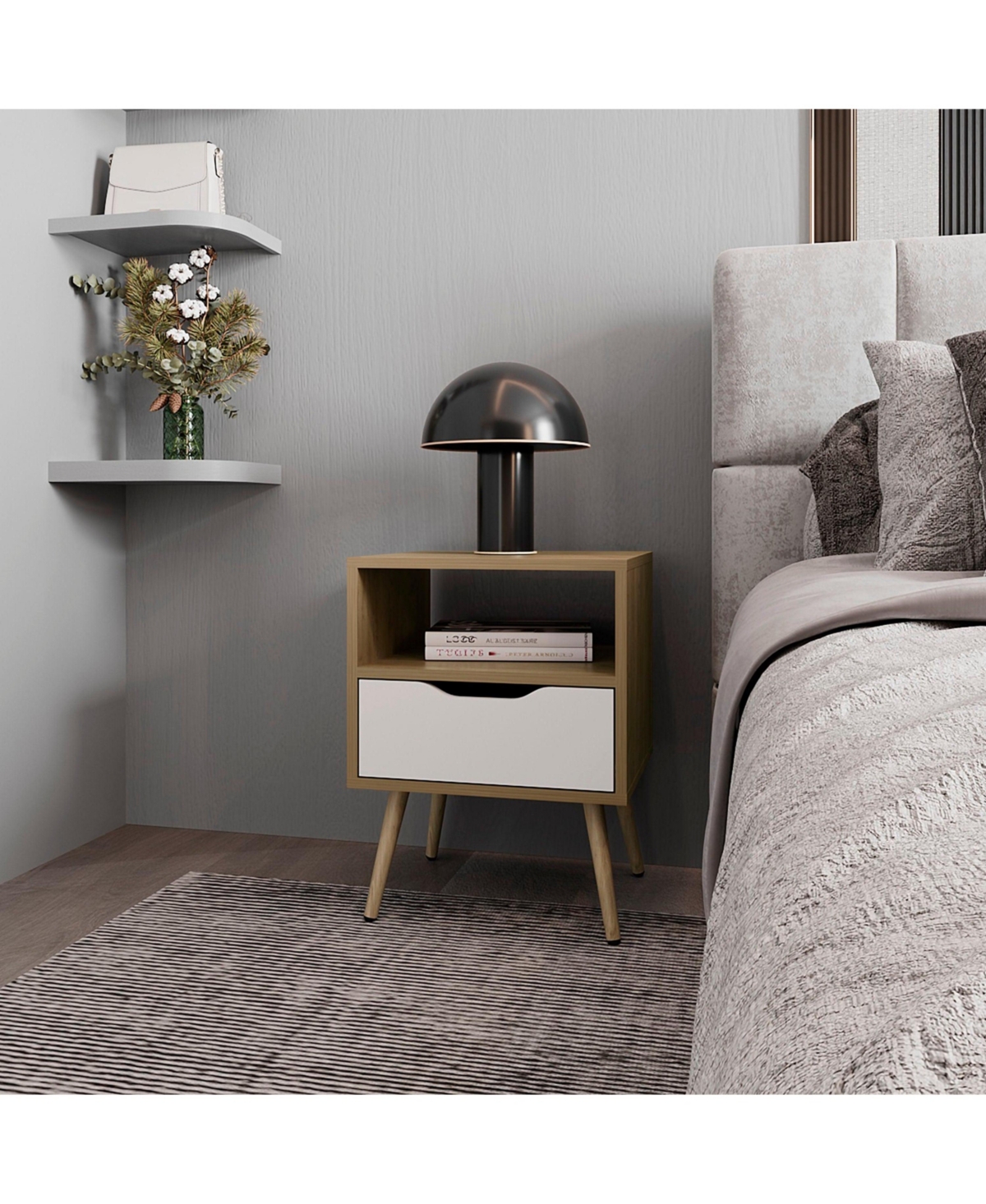 Fm Furniture Prescott Valley Nightstand with Open Storage