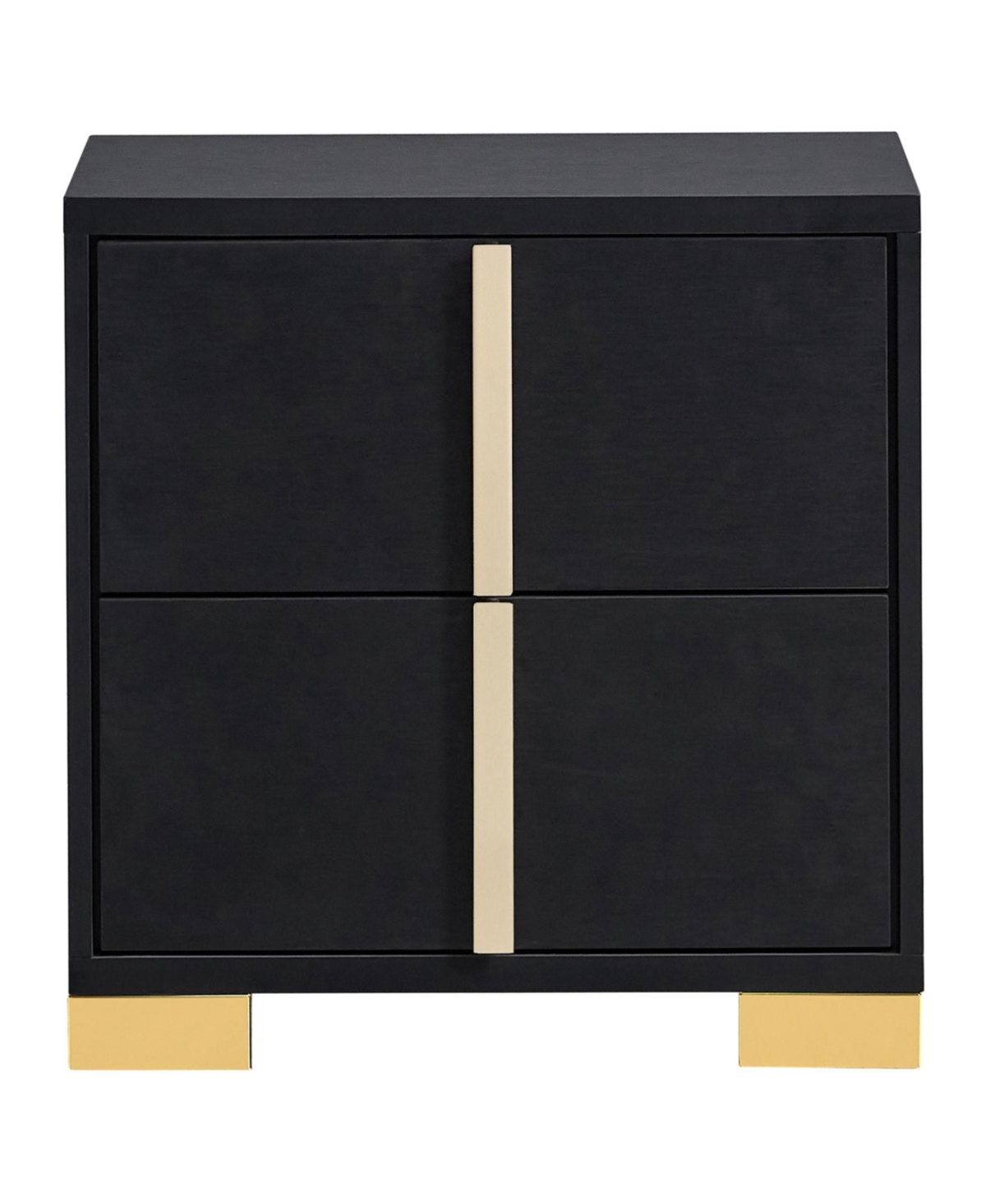 Flynama 2-Drawer Nightstand with Gold Accents