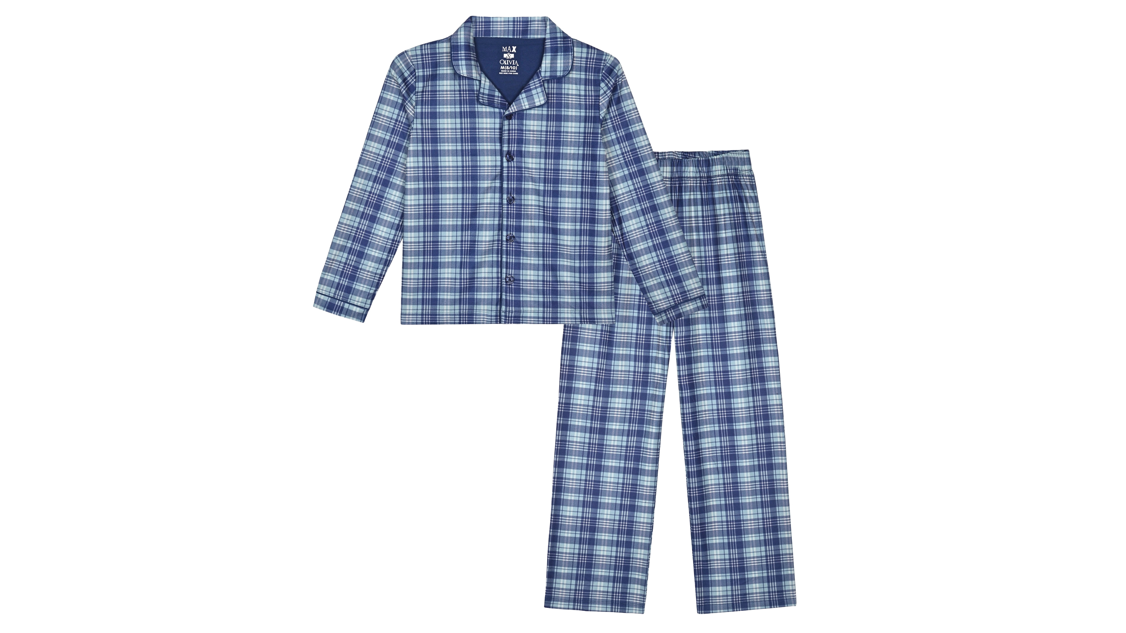 Max & Olivia Boys' 6-14 Plaid Flannel Pajamas, 2-Piece Set