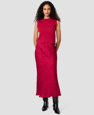 Women's Oona Floral-Print Satin Maxi Skirt
