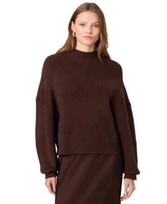 Women's Babysoft Rib Mock Neck Relaxed-Fit Long-Sleeve Pullover