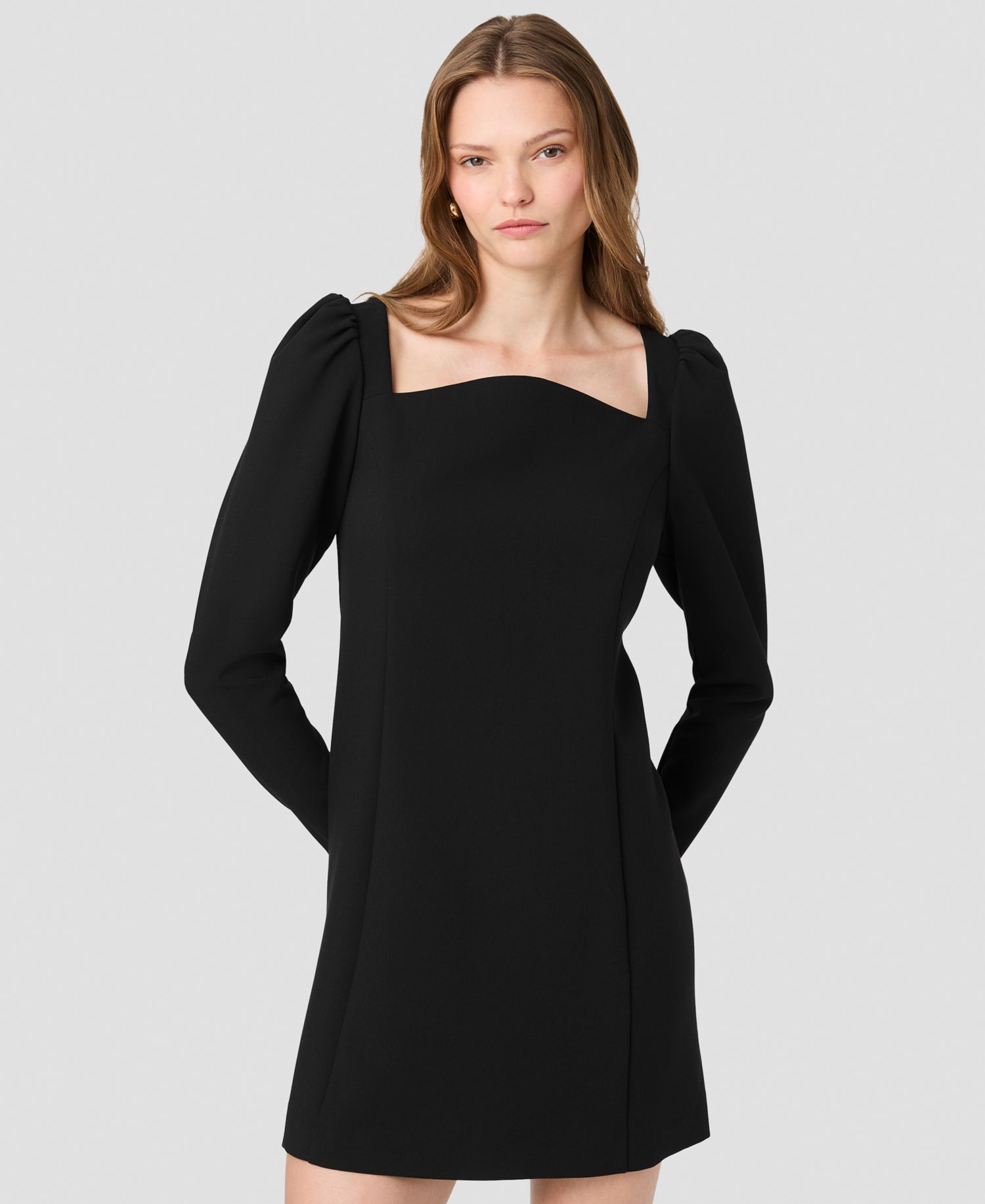 Women's Azra Twill Puff Long-Sleeve A-Line Mini Dress