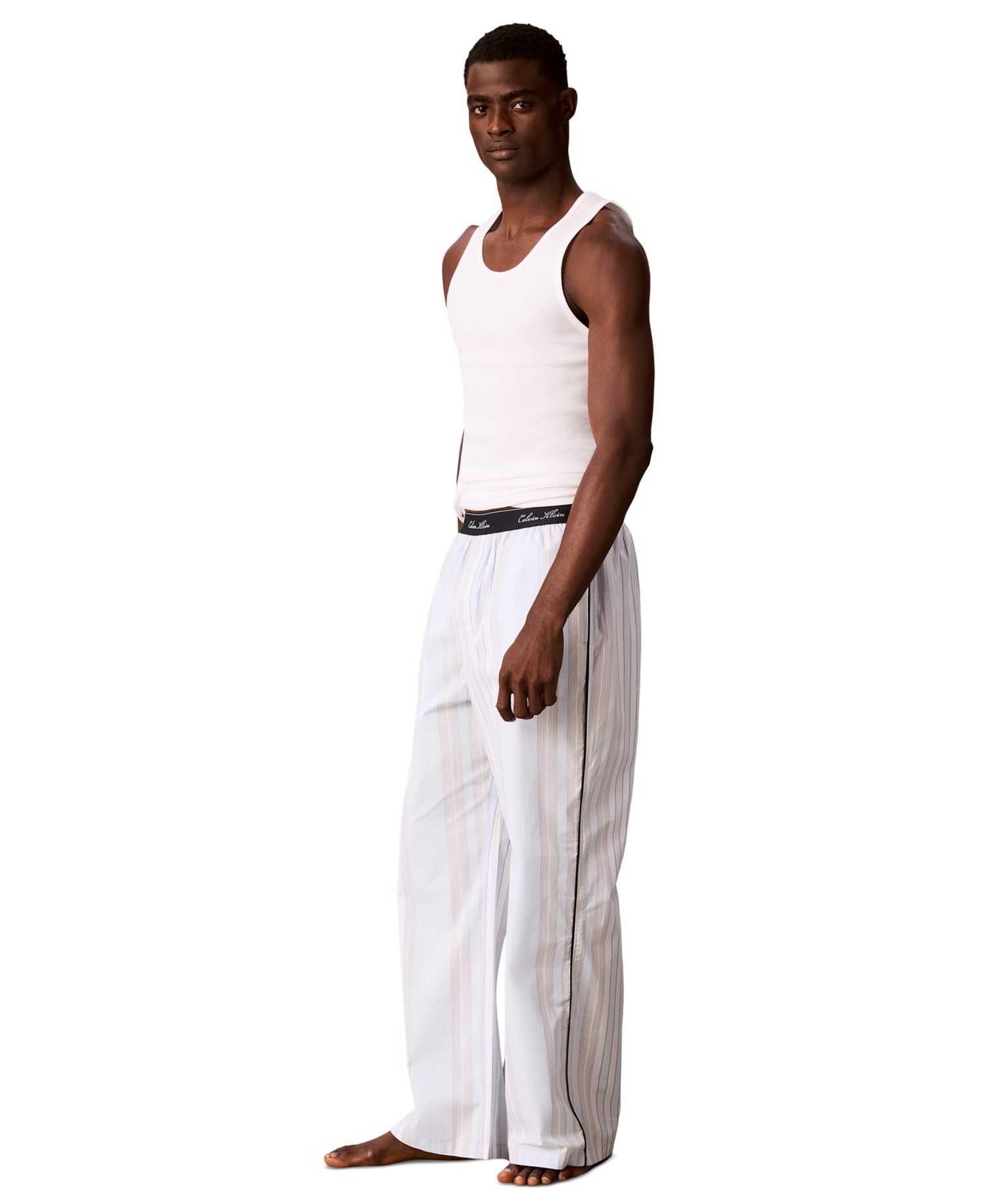 Men's Cotton Poplin Script Regular-Fit Pajama Pants