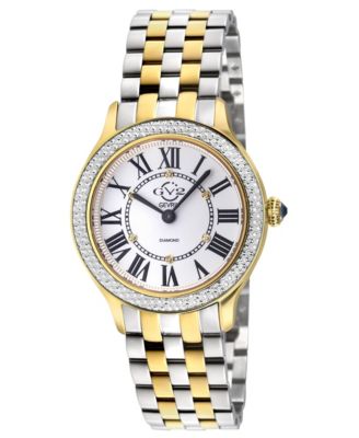 Women's Milan Swiss Quartz Two toned SS IPYG Stainless Steel Bracelet Diamond Watch