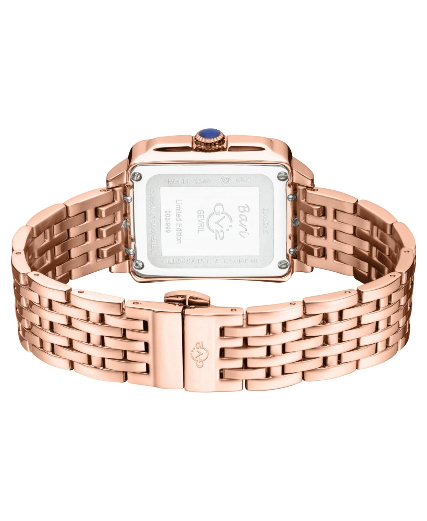 Женские часы GV2 by Gevril Bari Tortoise Swiss Quartz Stainless Steel Bracelet Diamond — фото 3
