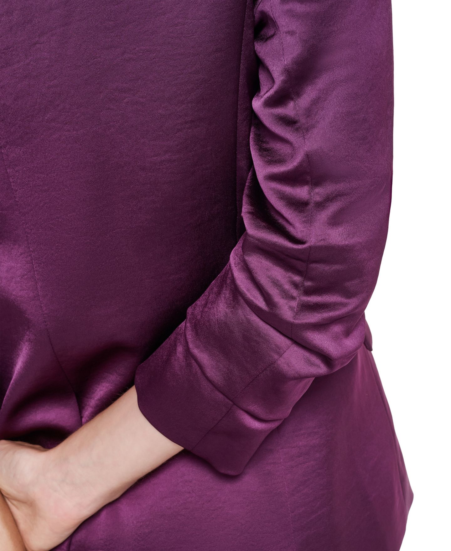 Женский пиджак KARL LAGERFELD PARIS Ruched 3/4-Sleeve Shawl Collar Blazer, цвет: Вишнёвый — фото 6
