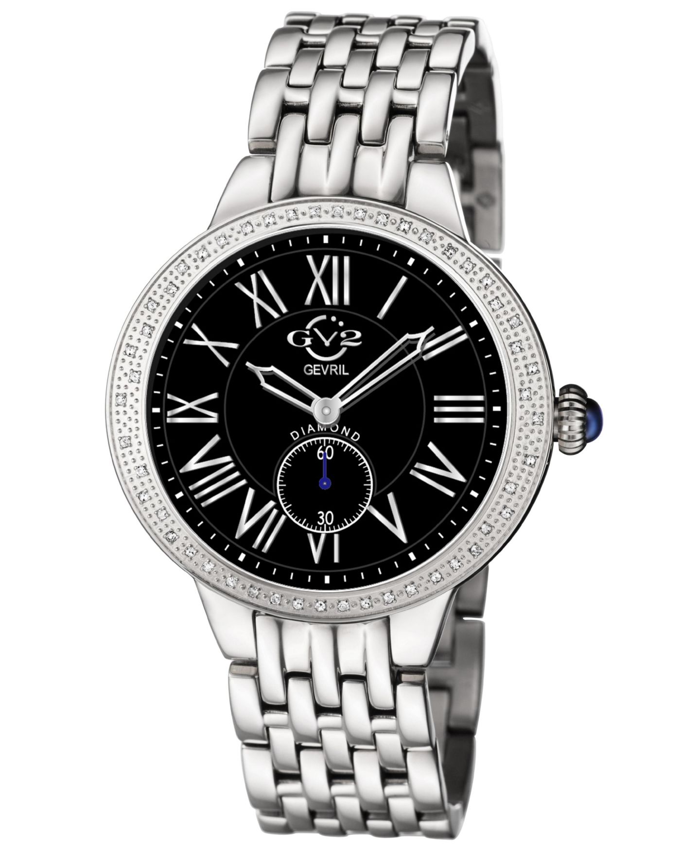 Женские часы GV2 by Gevril Astor Swiss Quartz Silver Stainless Steel Bracelet Diamond — фото 1