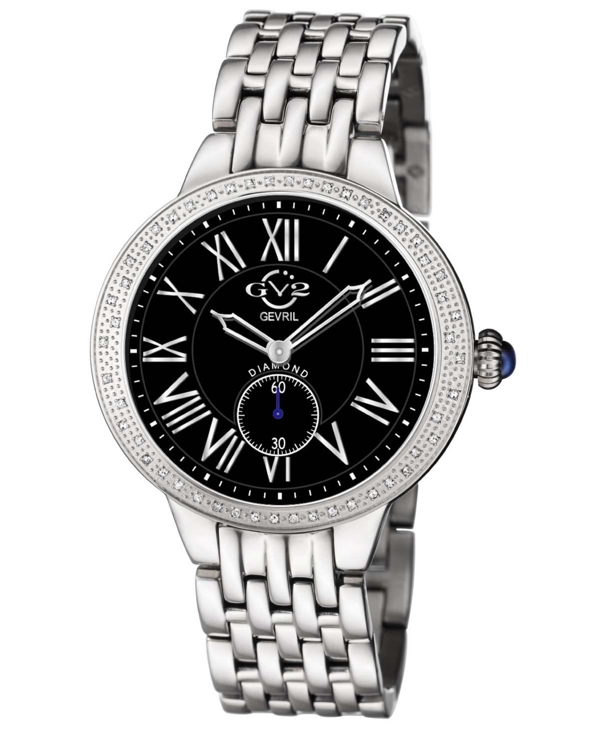 GV2 by Gevril Women's Astor Swiss Quartz Silver Stainless Steel Bracelet Diamond Watch