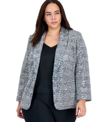 Plus Size Sequin Statement Blazer