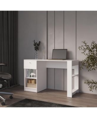 Sun City Computer Desk with a Drawer and Open Storage