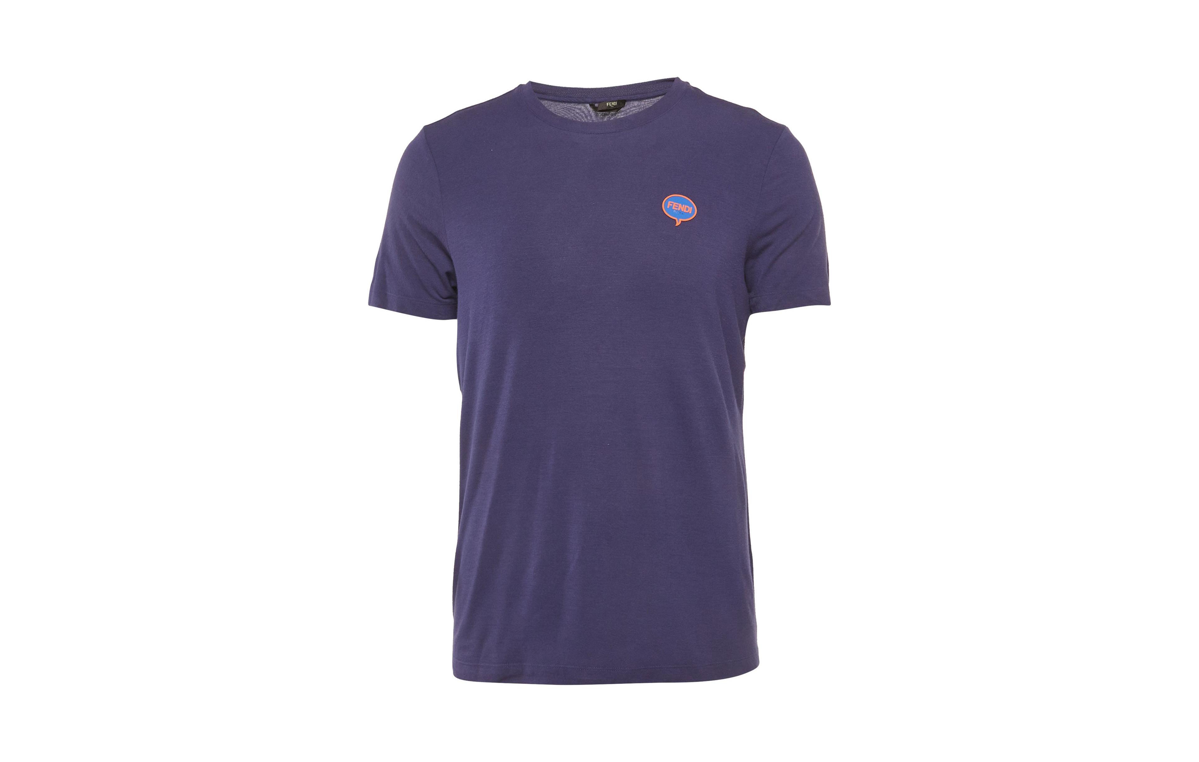 Pre-Owned Fendi Women's Logo Applique Jersey T-Shirt
