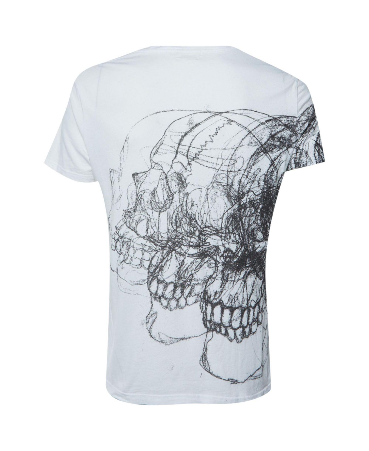 Women's Scribble Skull Cotton T-Shirt