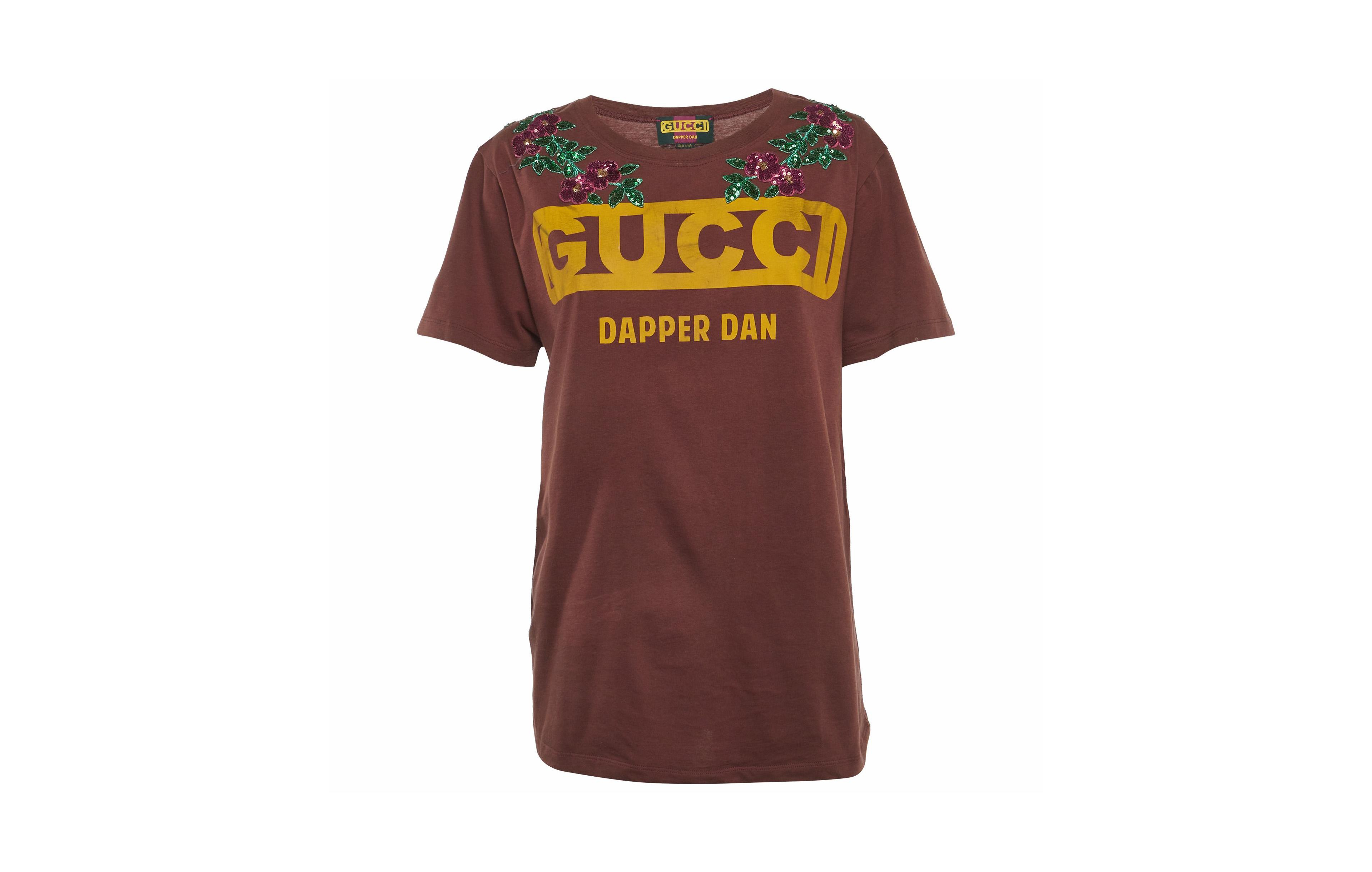 Pre-Owned Gucci Women's Dapper Dan Sequin-Embellished Logo T-Shirt