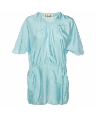 Women's Sateen V-Neck Tunic Blouse