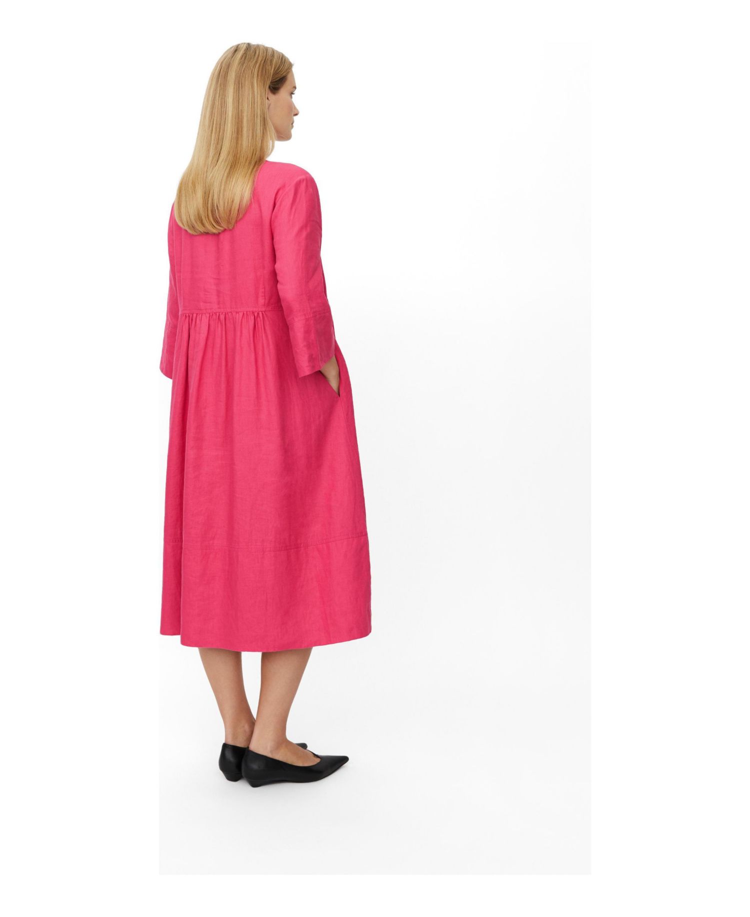Women's MaNasya V-Neck Linen Midi Dress