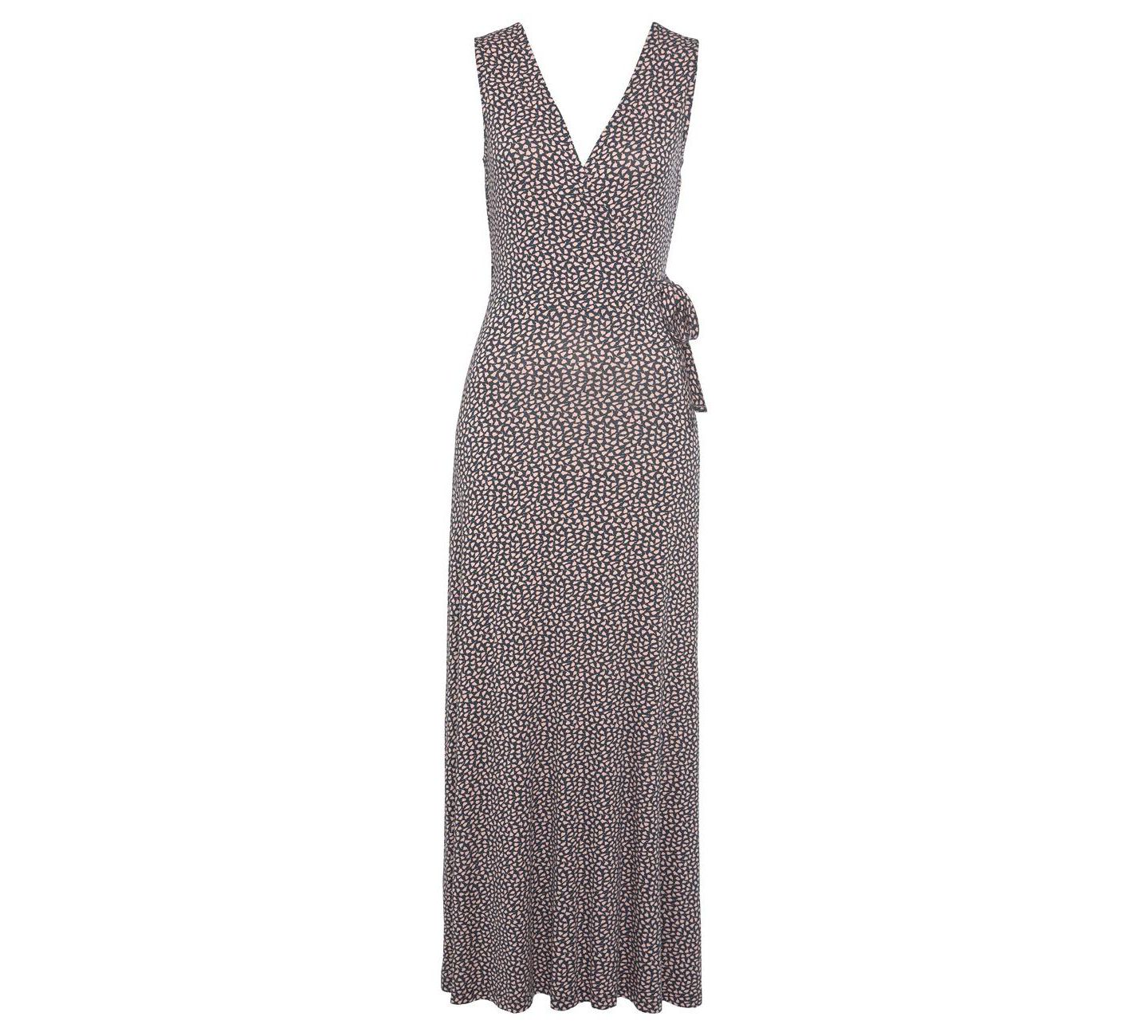 Женское платье Lascana Viscose Printed Look Column V-Neck Maxi, цвет: Синий серый с принтом — фото 5