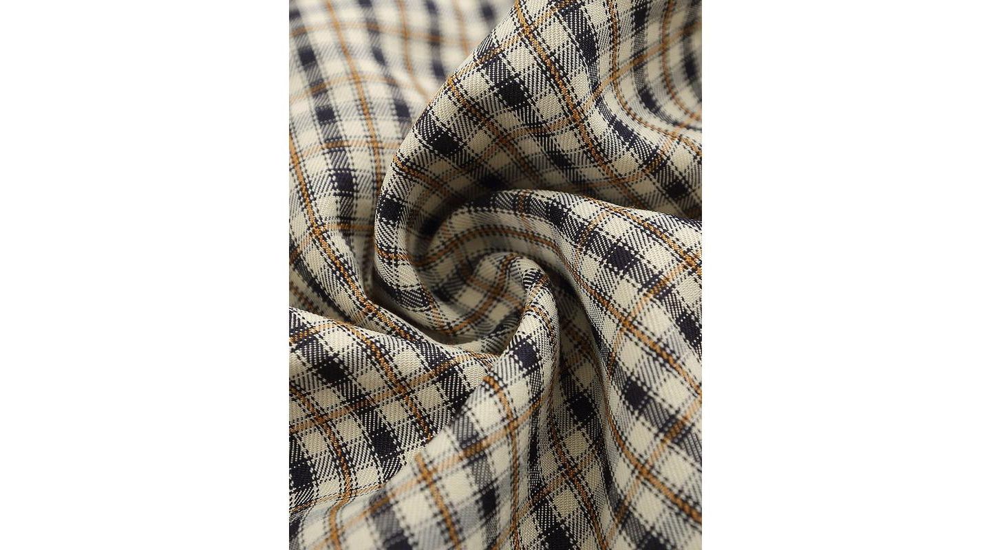 Женская рубашка AELFRIC EDEN Short-Sleeve Plaid Embroidered Button-Down, цвет: Чёрный — фото 6