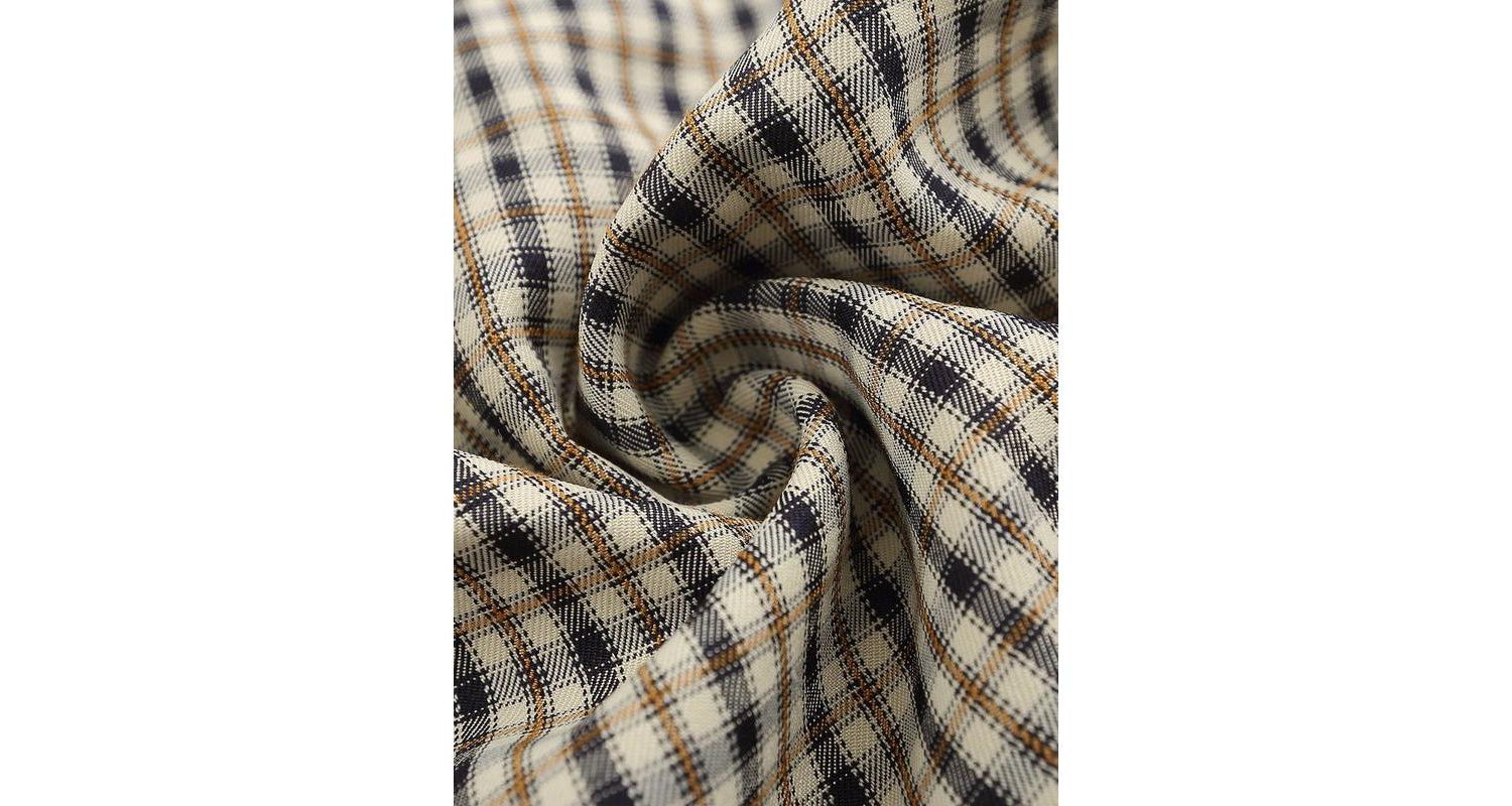 Women's Short-Sleeve Plaid Embroidered Button-Down Shirt