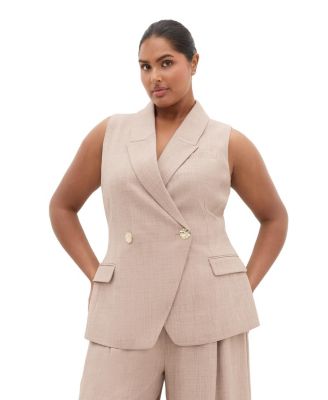 Plus Size Luci Tailored Sleeveless Collared Vest