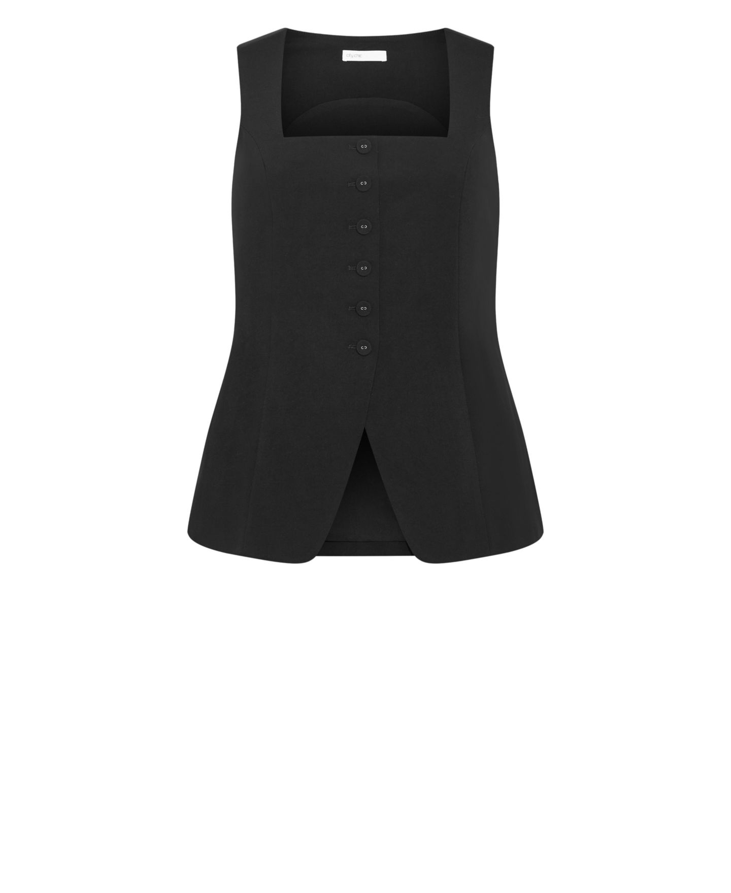 Женский жилет CITY CHIC Plus Size Jaz Square-Neckline Sleeveless Vest, цвет: Чёрный — фото 4