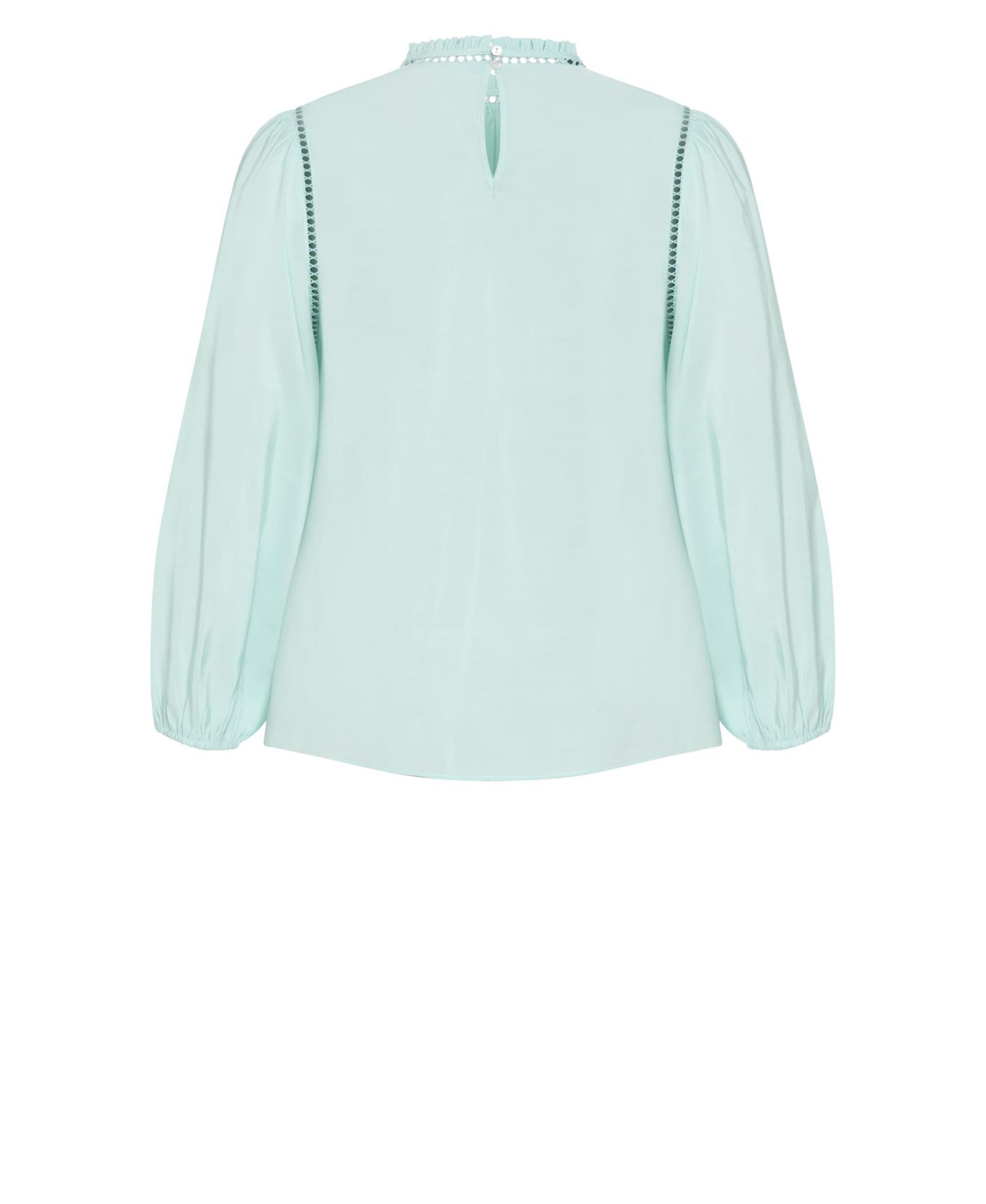 Plus Size Lorena Mock-Neck Ladder-Stitch Detail Top
