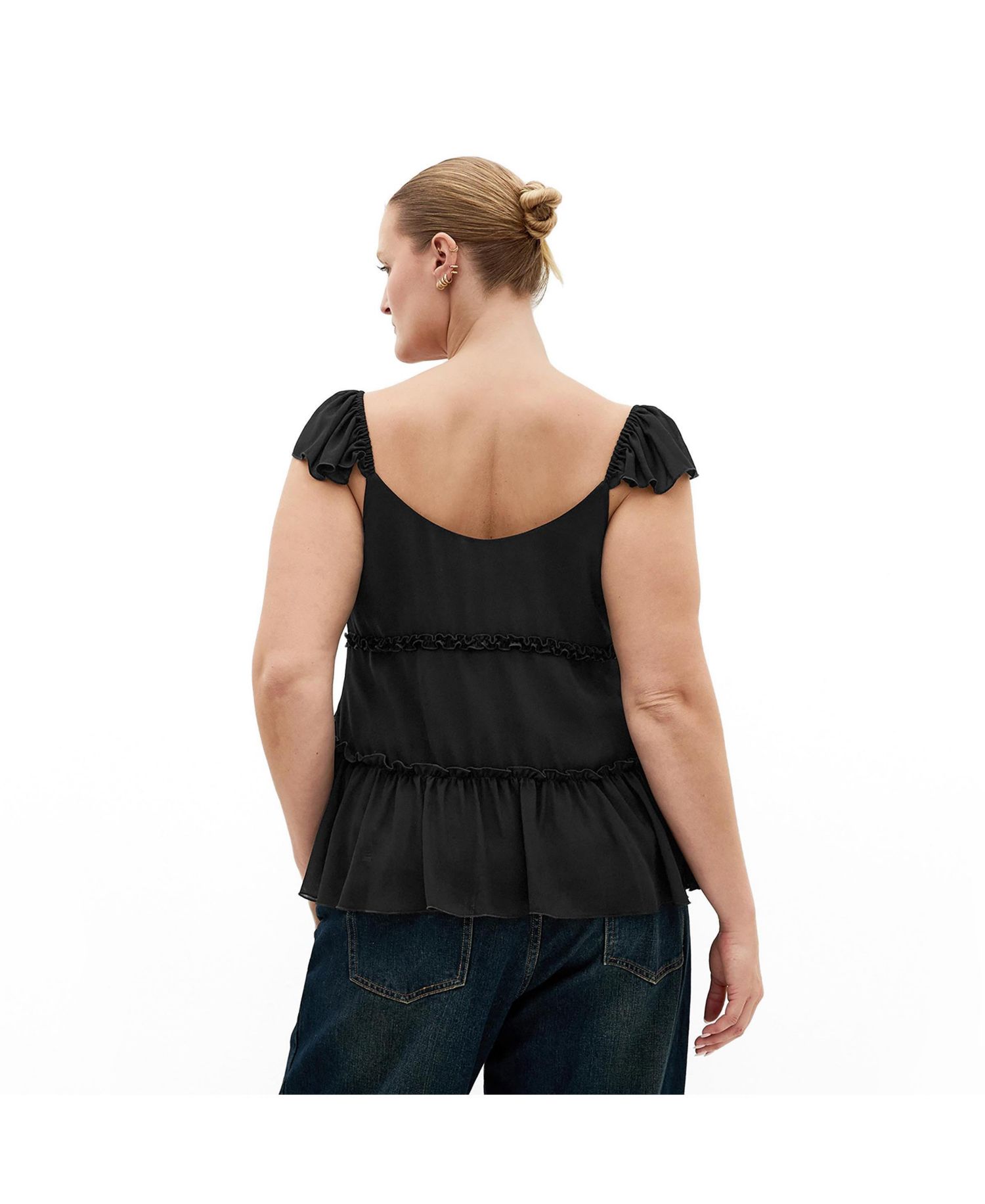 Plus Size Bryn V-Neck Frilled Tie-Front Blouse