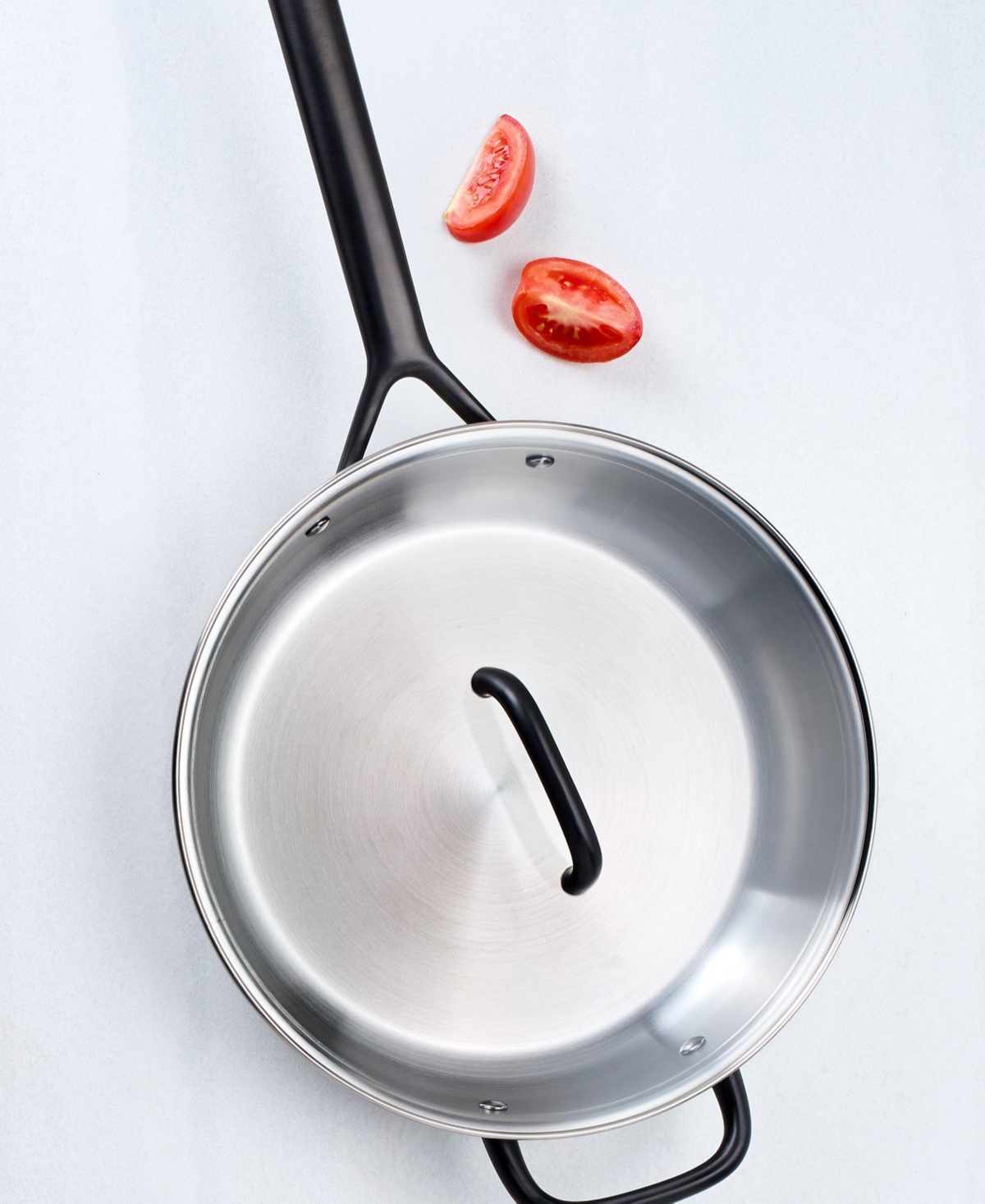 Zwilling Milano 4-Quart Tri-Ply Stainless Steel Covered Saute Pan with Glass Lid