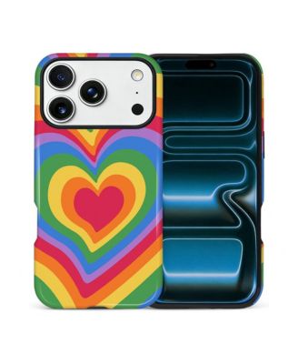 Protective Phone Case for Apple iPhone 17 Pro Max, Dual-Layer Protection, Soft Rainbow Heart