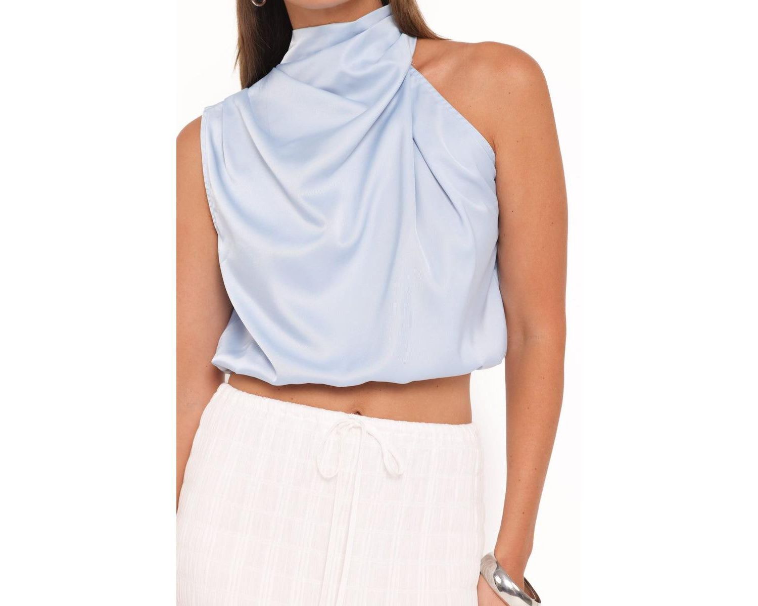Women's Cinzia Satin One-Shoulder Top