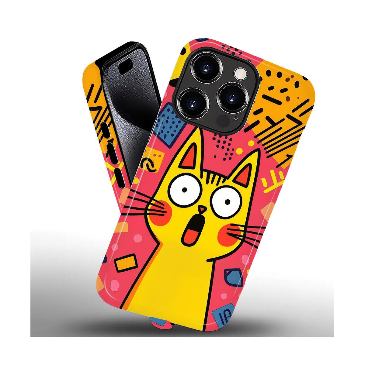Lisen 2-Layer Shockproof Surprised Cat Phone Case for Apple iPhone 16 Pro Max