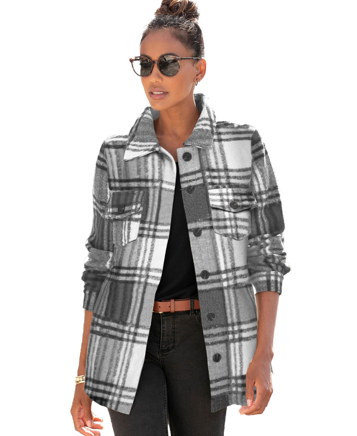 Lascana Women's Plaid Shirt Jacket