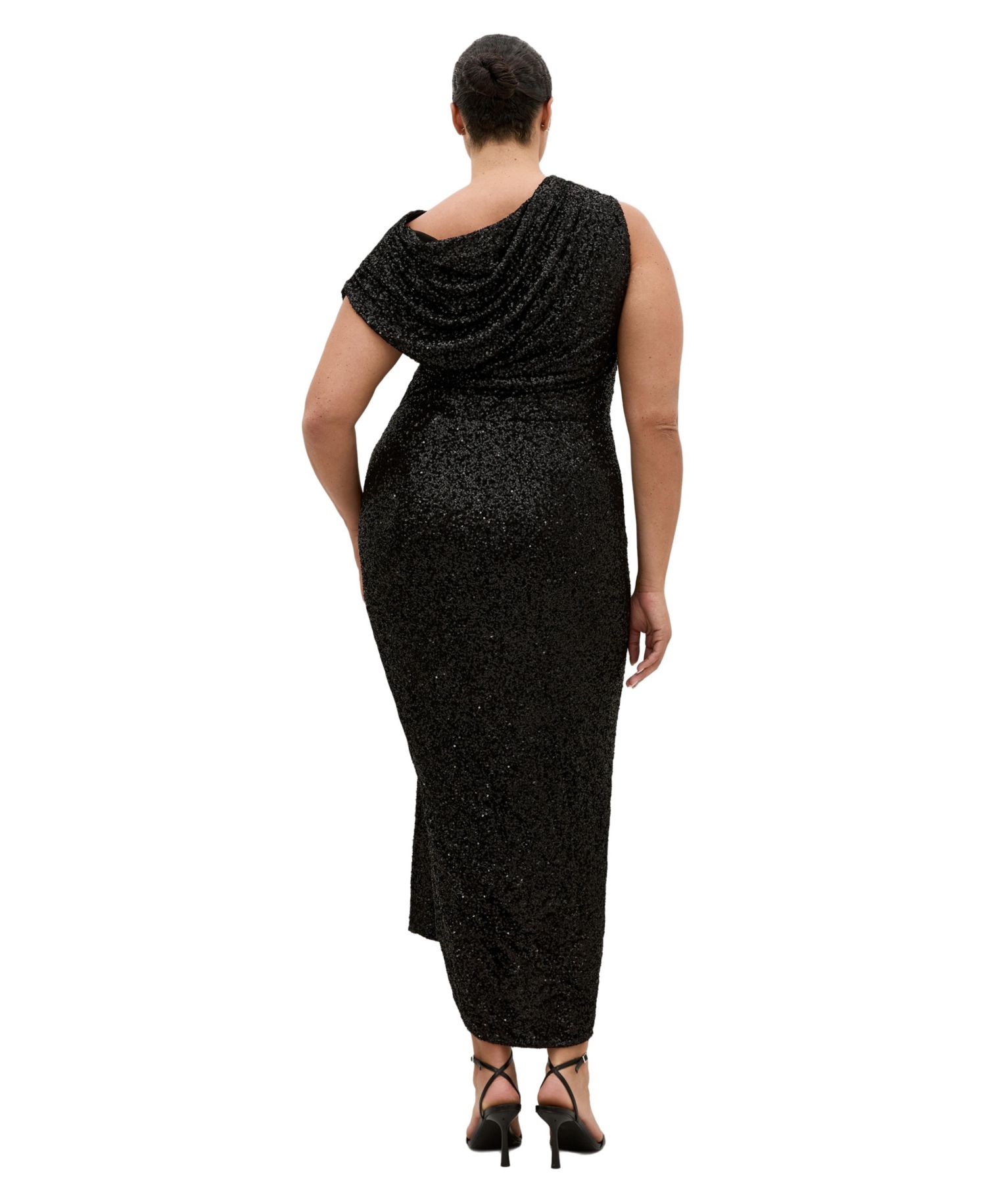 Plus Size Orbit One-Shoulder Body-Con Midi Dress
