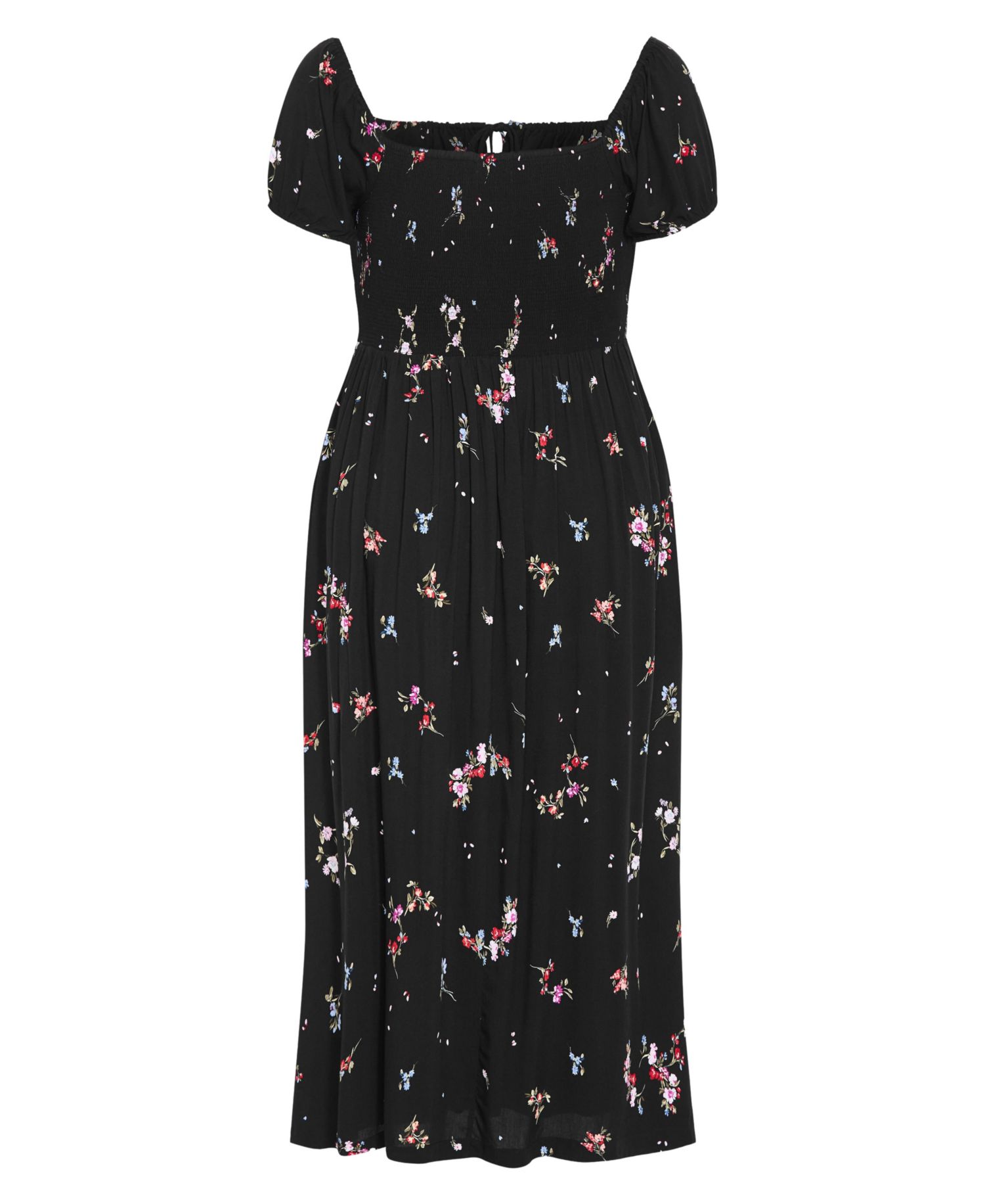 Plus Size Abbie Floral-Print Sweetheart Neckline Midi Dress