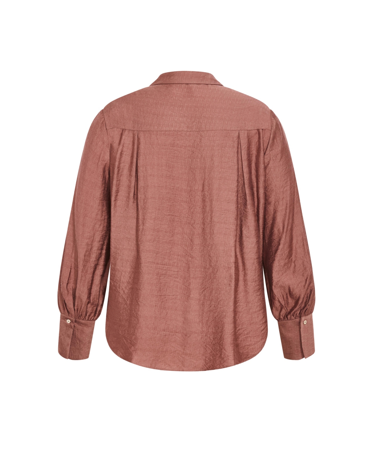 City Chic Plus Rosabella Tie-Front Button-Up Hi-Lo Shirt